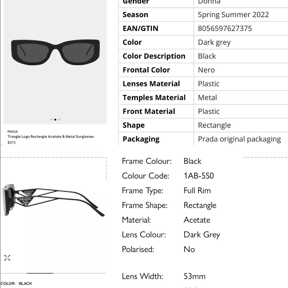 PRADA ULTRA COOL FRAMES WITH METAL ARMS FEATURE THE SIGNATURE TRIANGLE SUNNIES - Picture 10 of 16